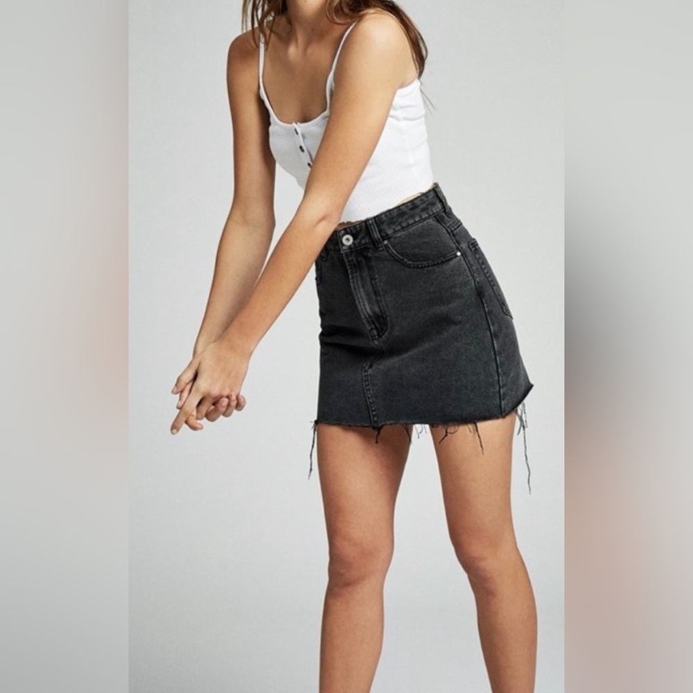American Eagle Black Denim Mini Skirt
